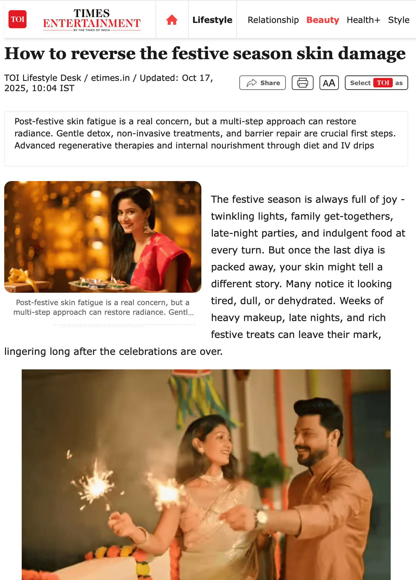 Centre for Aesthetics featured in Times of India