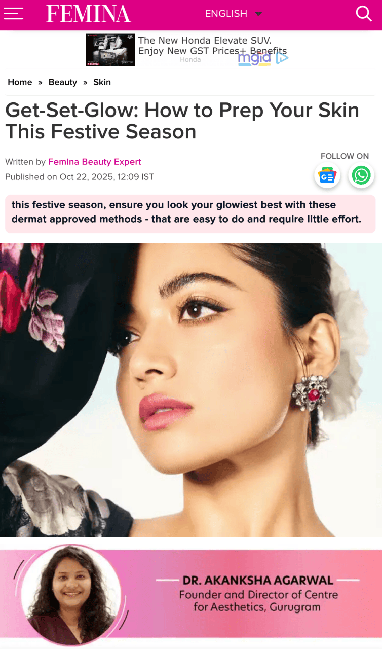 Centre for Aesthetics featured in Femina