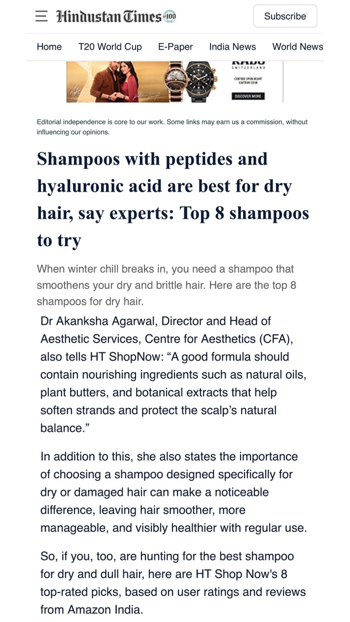 Centre for Aesthetics featured in Hindustan Times