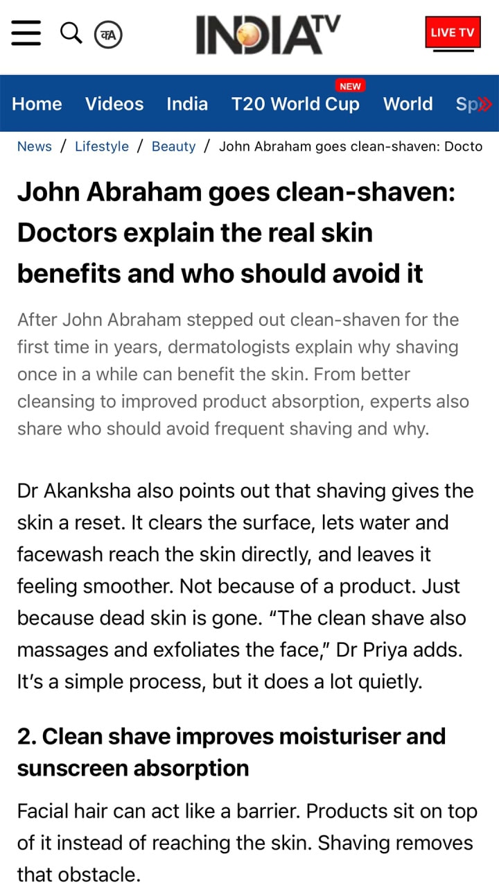Centre for Aesthetics featured in India TV