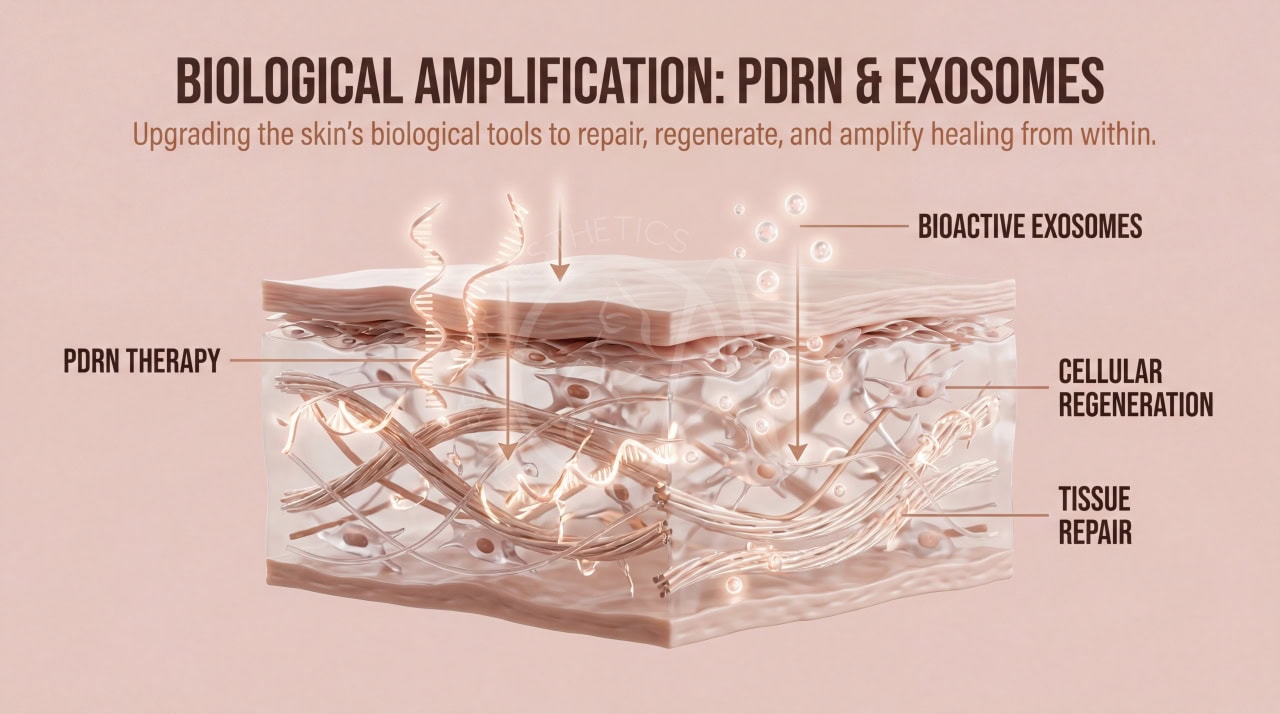 Application of PDRN and exosome therapy for cellular skin repair