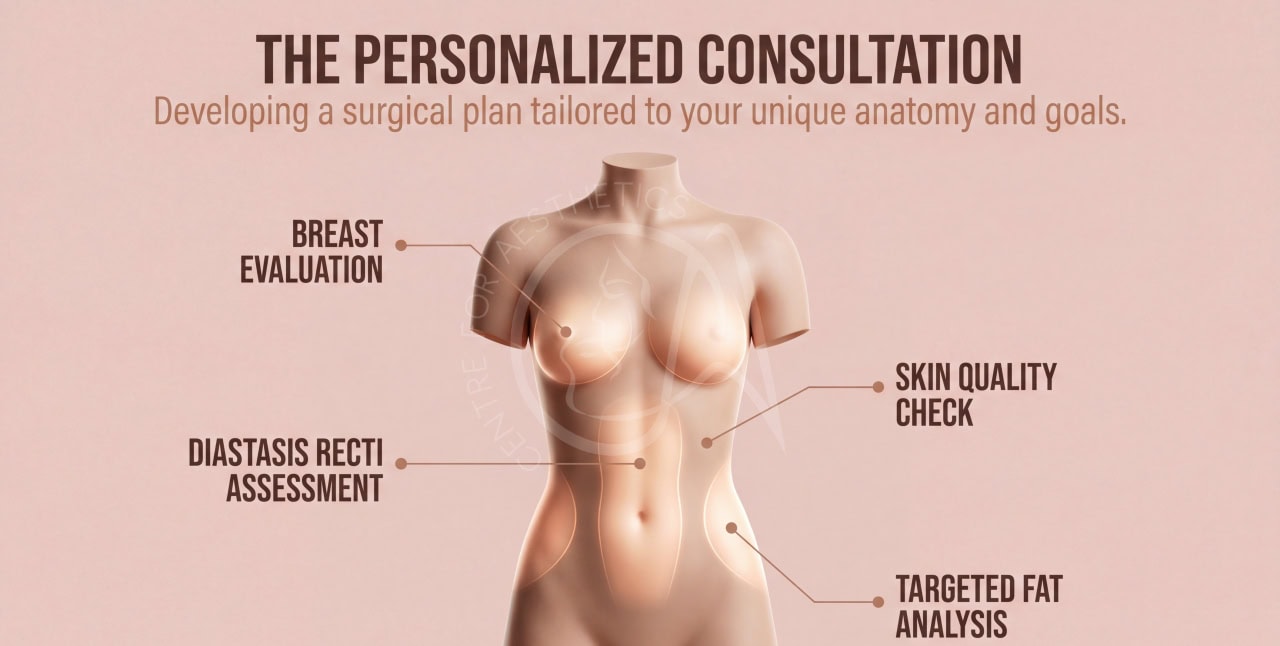 Clinical consultation for a Mommy Makeover at Centre for Aesthetics Gurgaon