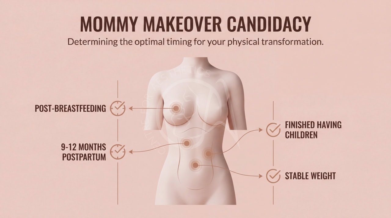 Checklist for Mommy Makeover candidacy showing who qualifies and who should wait