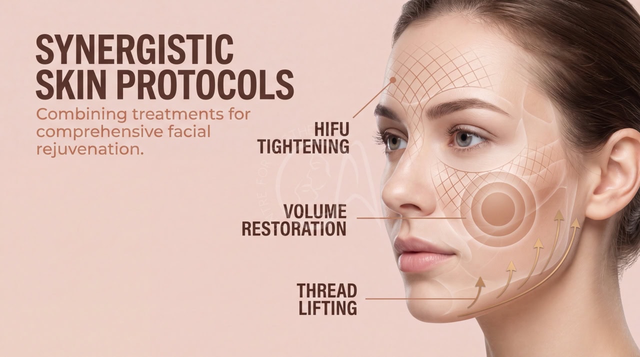 Combining HIFU, thread lifts, and dermal fillers for a comprehensive anti-ageing facial treatment plan